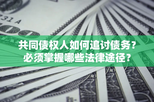 北京共同债权人如何追讨债务？必须掌握哪些法律途径？